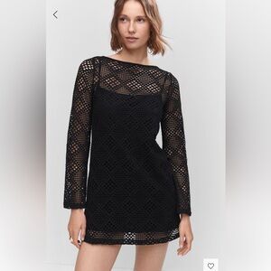 Black Crochet dress from Mango